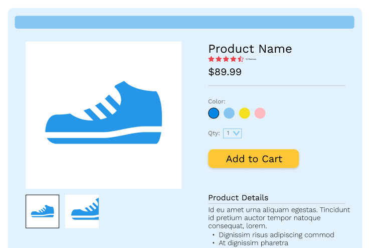 A sample product page